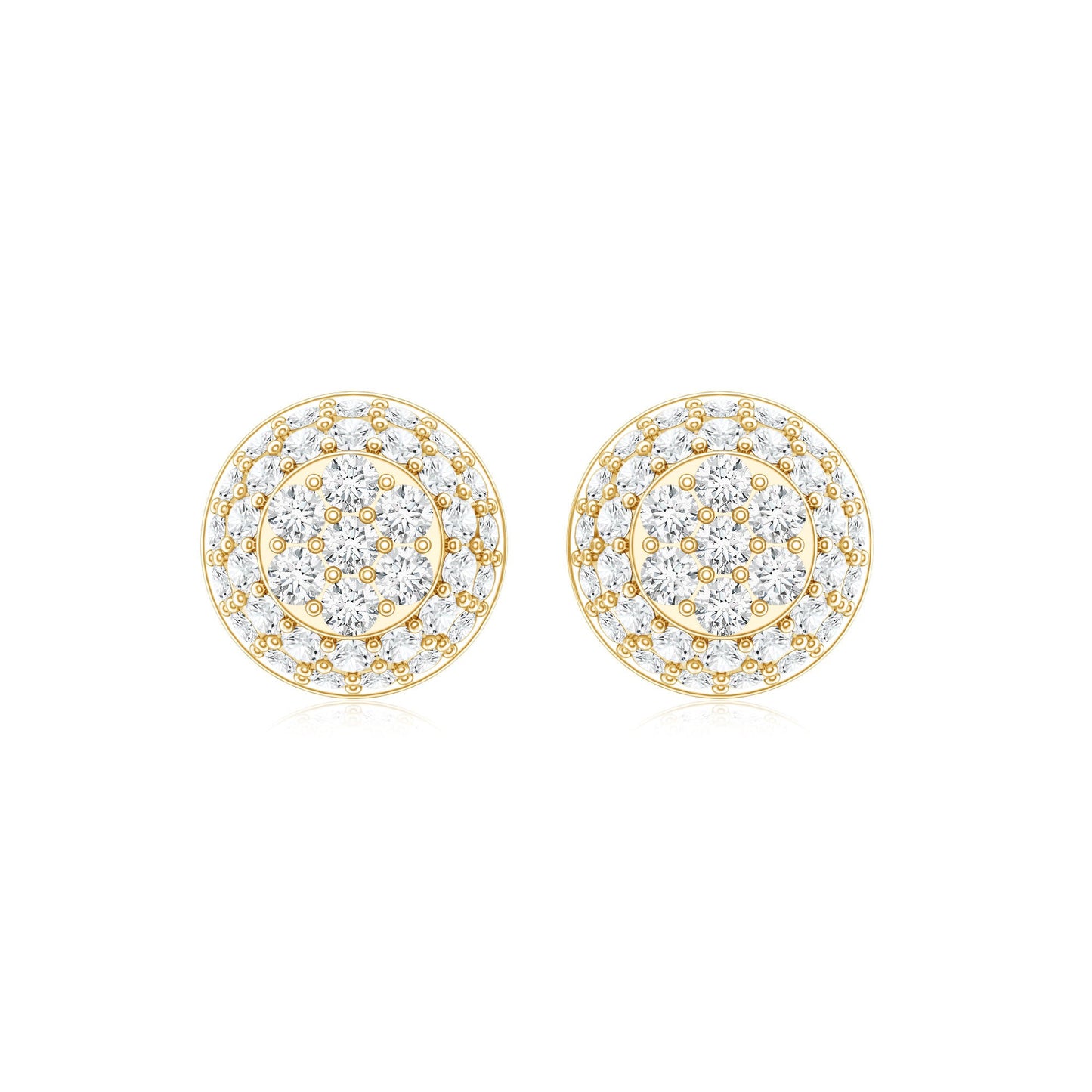 Certified Diamond Bridal Stud Earring with Screw Back
