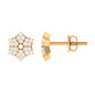 Certified Real Diamond Flower Earrings with Screw Back