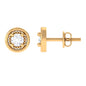 Genuine Diamond Vintage Stud Earrings with Screw Back