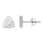 Genuine Diamond Geometric Stud Earrings with Screw Back