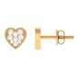 Natural Diamond Heart Shape Stud Earrings with Certificate