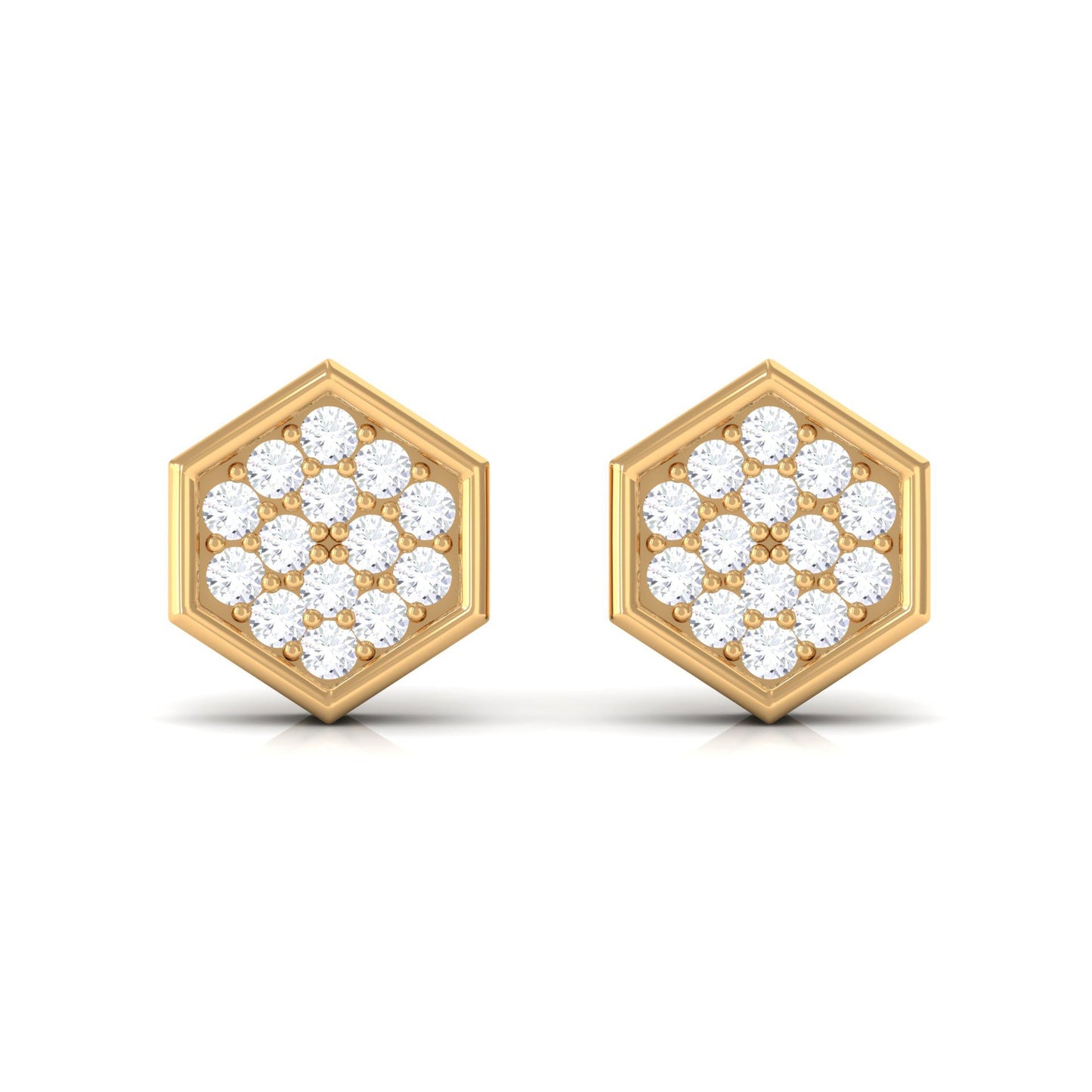 Minimal Diamond Geometric Earrings for Everyday