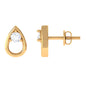 Round Diamond Teardrop Stud Earrings