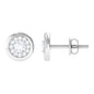 Certified Real Diamond Cluster Stud Earrings with Screw Back