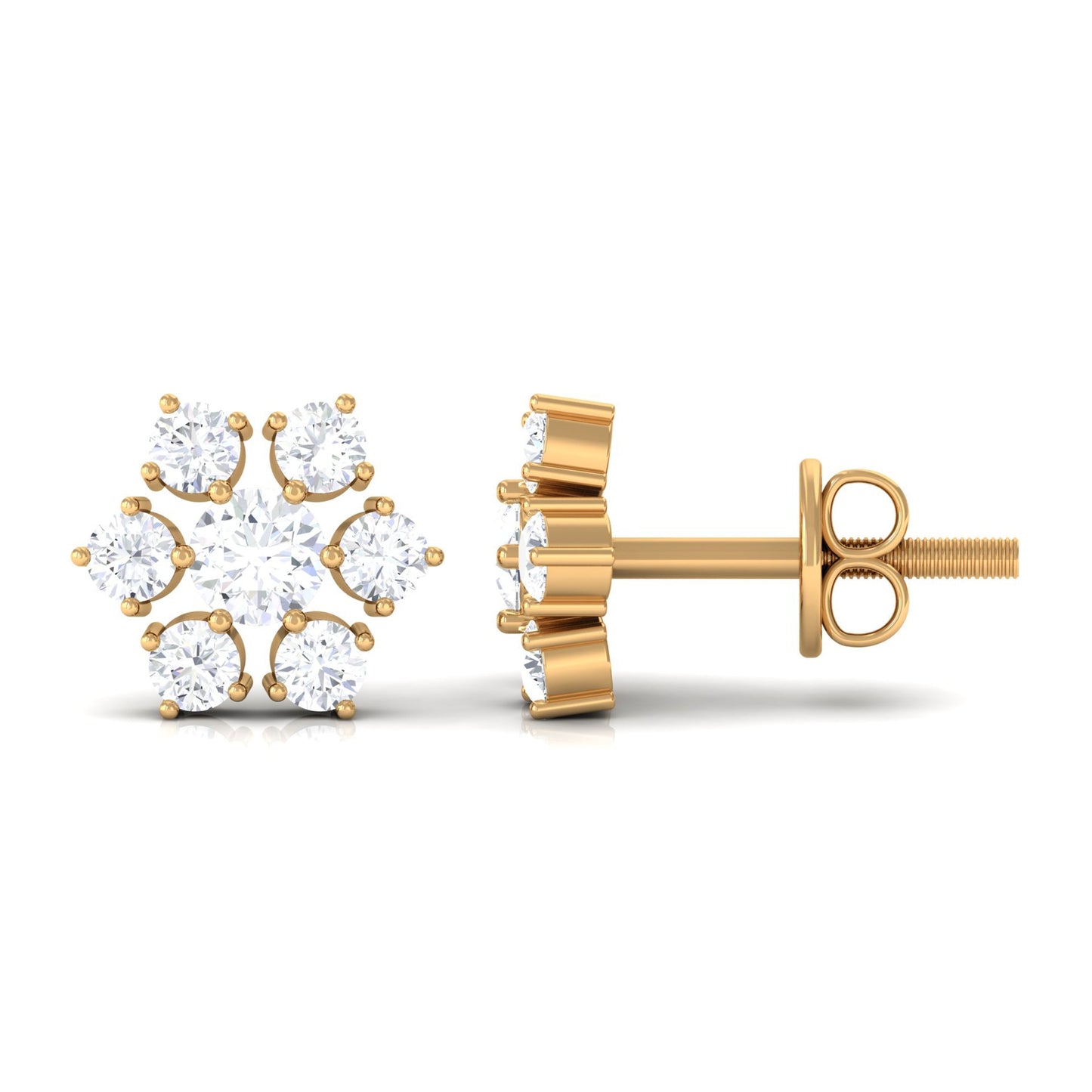 Certified Natural Diamond Cluster Earrings