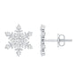 Certified Diamond Snowflake Stud Earrings with Screw Back