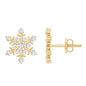 Certified Diamond Snowflake Stud Earrings with Screw Back