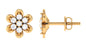 Brilliant Cut Diamond Flower Stud Earrings with Screw Back