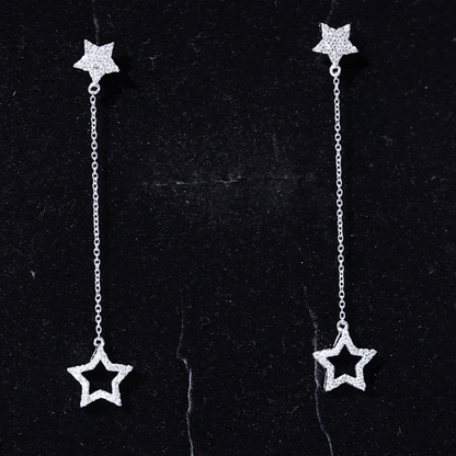 Certified Diamond Star Chain Earrings