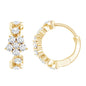 Certified Diamond Flower Hoop Earrings For Women