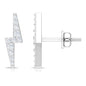 Natural Diamond Thunderbolt Stud Earrings
