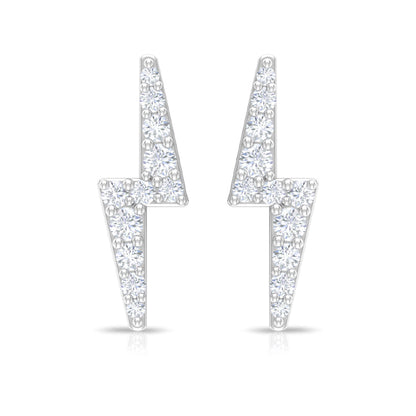 Natural Diamond Thunderbolt Stud Earrings