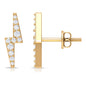 Natural Diamond Thunderbolt Stud Earrings