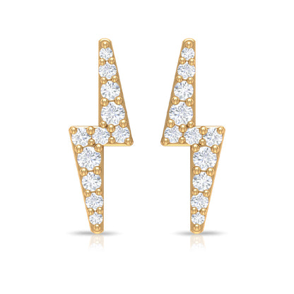 Natural Diamond Thunderbolt Stud Earrings