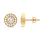 Round Moissanite Halo Stud Earrings for Women