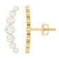 Natural Diamond Climber Earrings with Screw Back