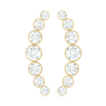 Natural Diamond Climber Earrings with Screw Back