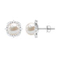 Cultured Pearl Stud Earrings With Diamond