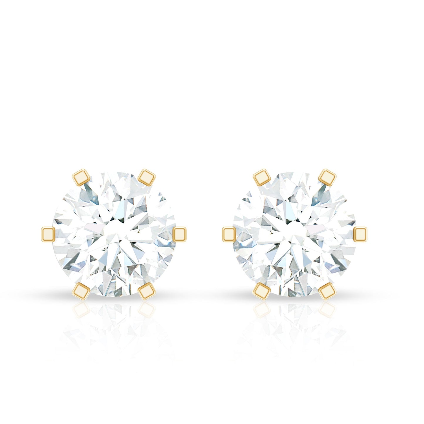 Real Diamond Solitaire Martini Stud Earrings