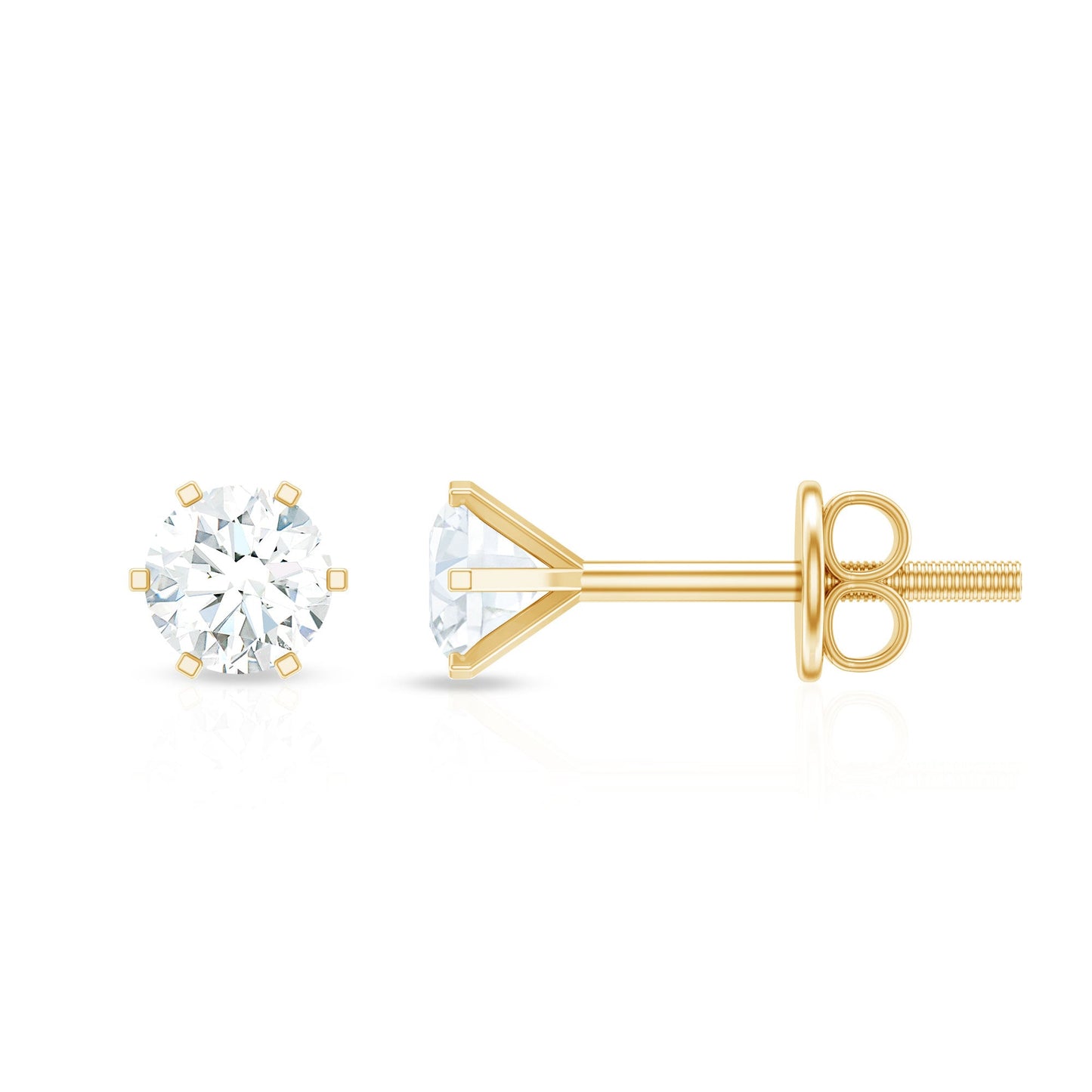 Real Diamond Solitaire Martini Stud Earrings