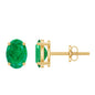 1.43 Carat Oval Shape Emerald Stud Earrings for Women
