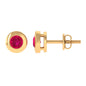 0.5 Carat Round Cut Ruby Solitaire Stud Earrings in Bezel Setting
