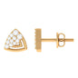 Genuine Diamond Geometric Stud Earrings with Screw Back