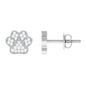 Real Diamond Cute Paw Stud Earrings