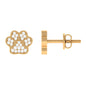 Real Diamond Cute Paw Stud Earrings