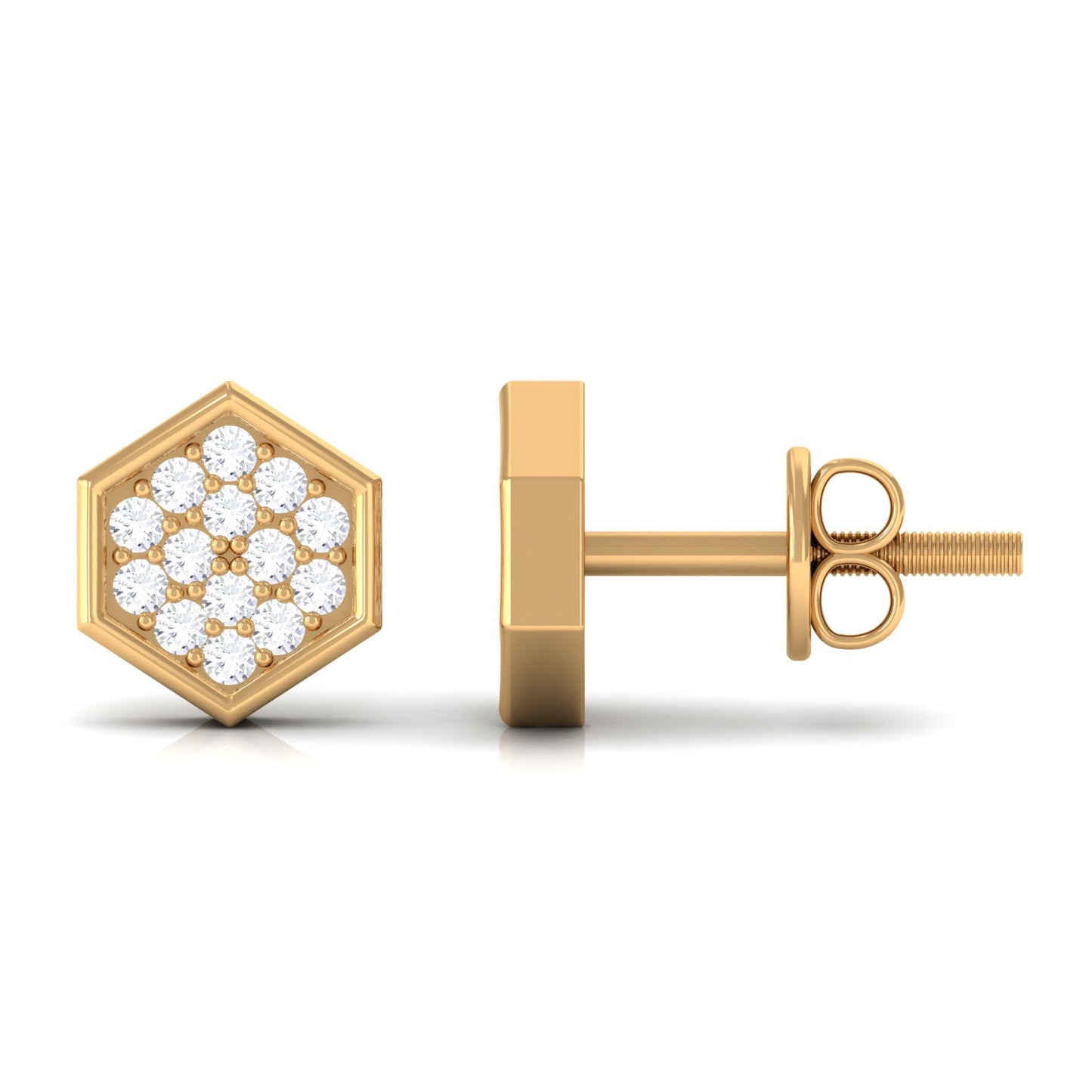 Minimal Diamond Geometric Earrings for Everyday