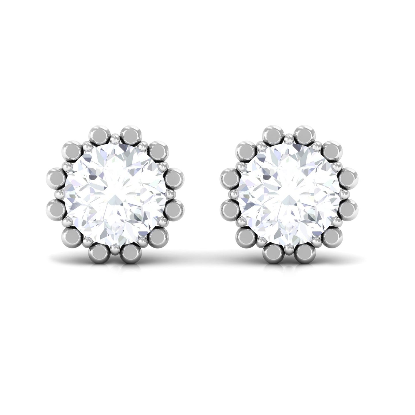 Certified Natural Diamond Studs with Screw Back