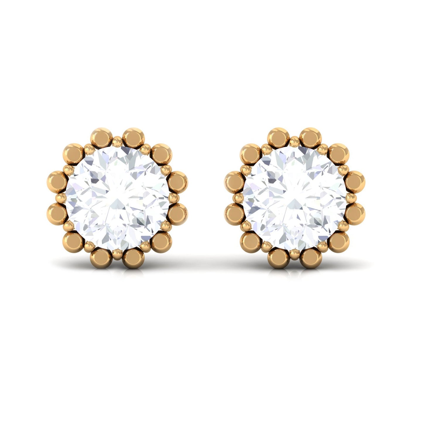 Certified Natural Diamond Studs with Screw Back