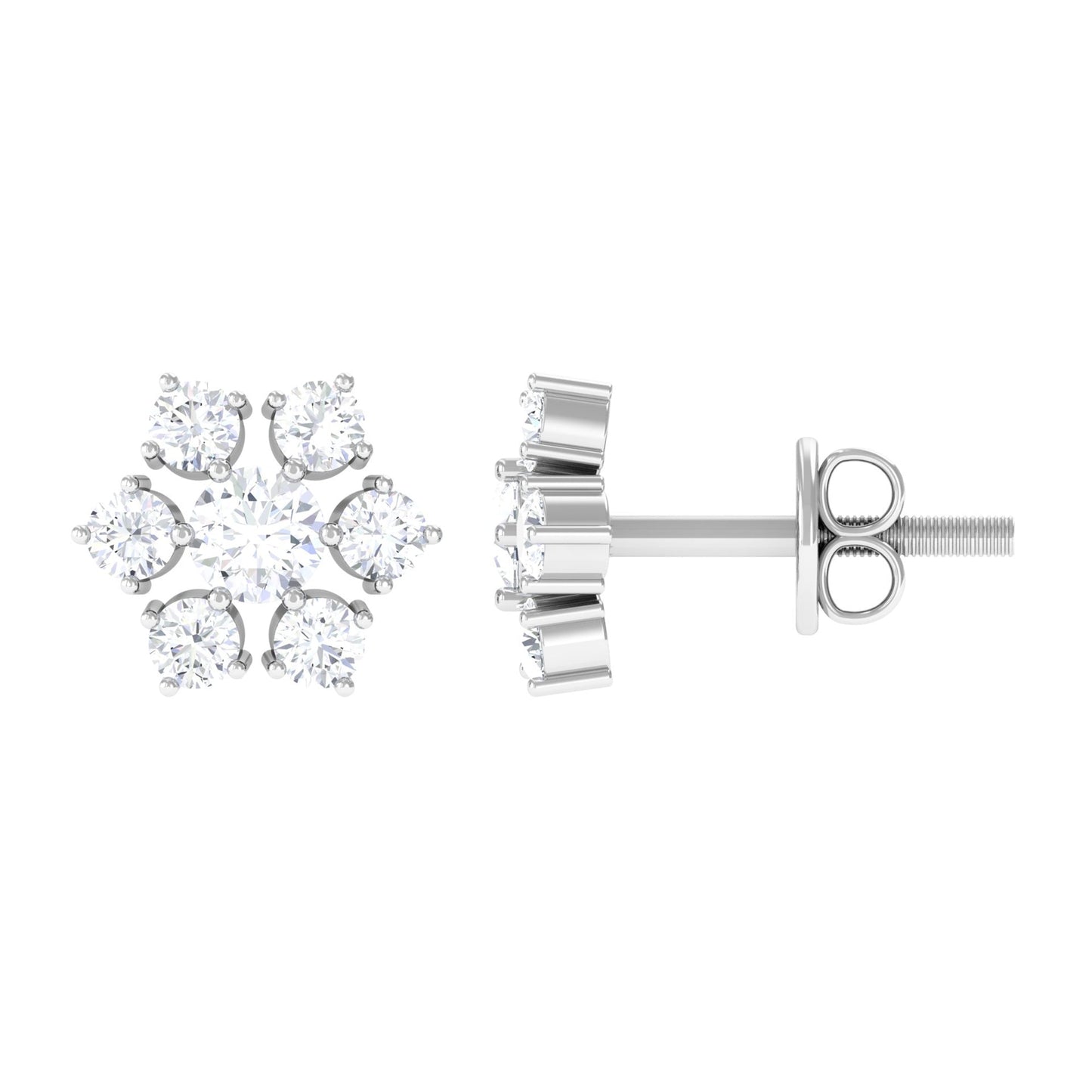 Certified Natural Diamond Cluster Earrings
