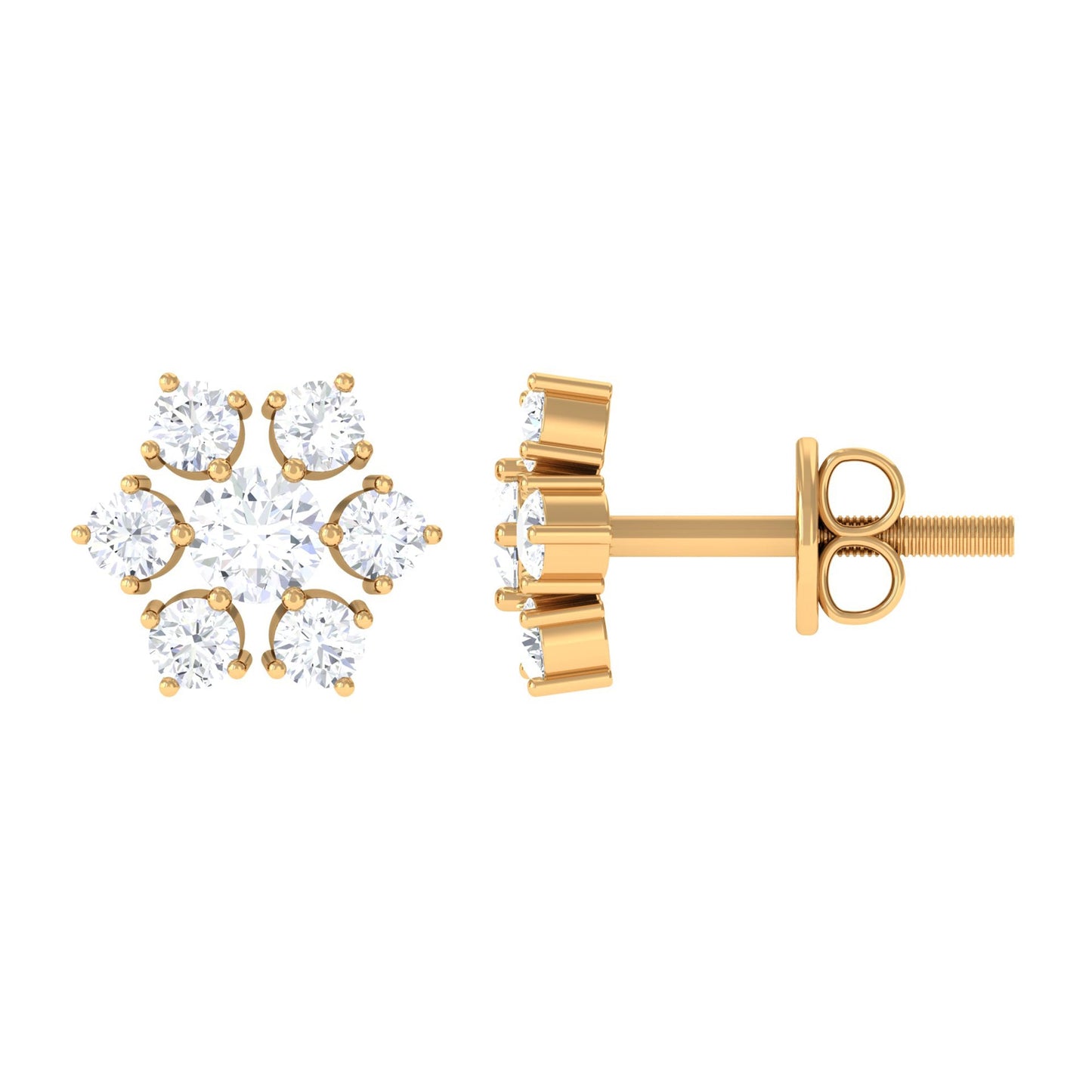 Certified Natural Diamond Cluster Earrings