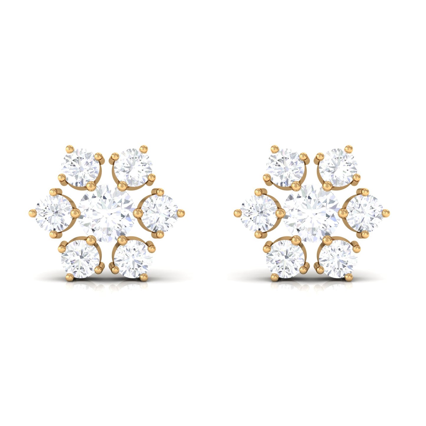 Certified Natural Diamond Cluster Earrings