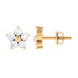 Certified Diamond Flower Stud Earrings in Prong Setting