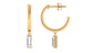Natural Baguette Diamond Drop Hoop Earrings