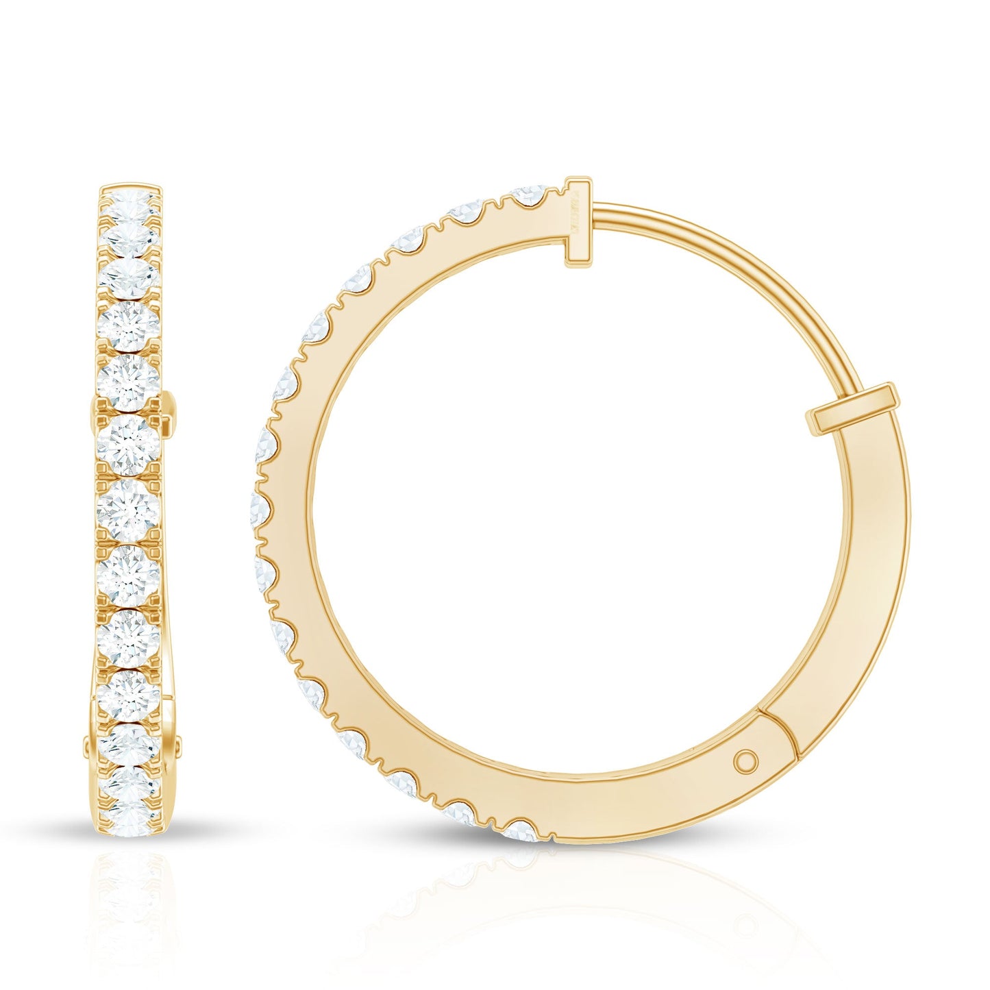 Natural Diamond Hoop Earrings For Women