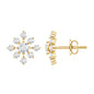 Certified Moissanite Floral Stud Earrings for Women