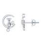 Certified Cat Moon Earrings with Moissanite