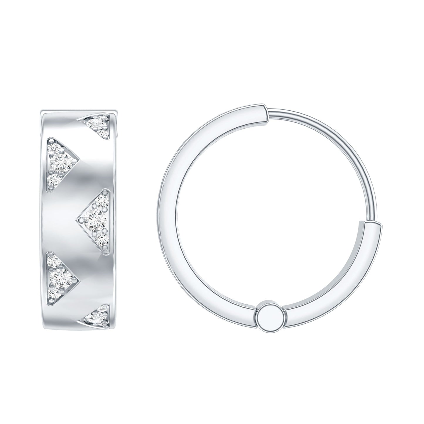 Certified Moissanite Hinged Hoop Earrings for Women