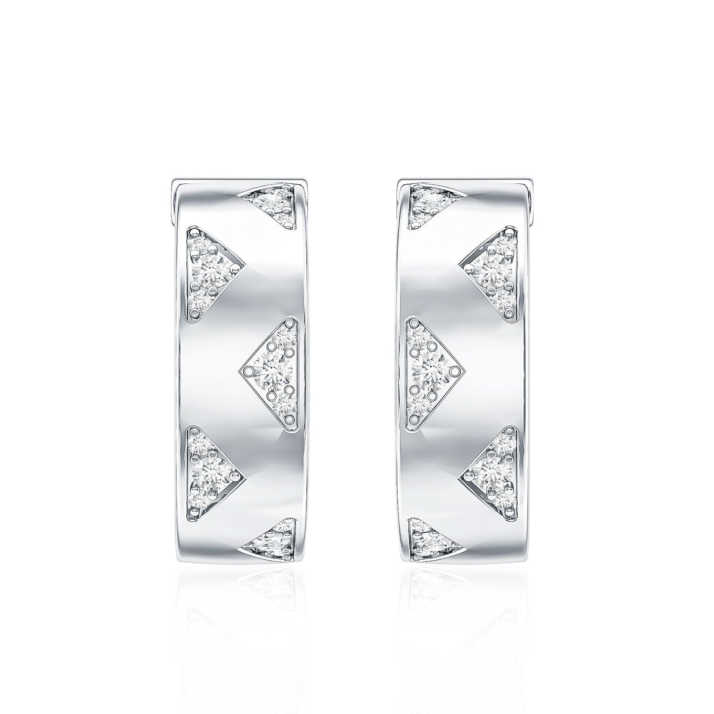 Certified Moissanite Hinged Hoop Earrings for Women