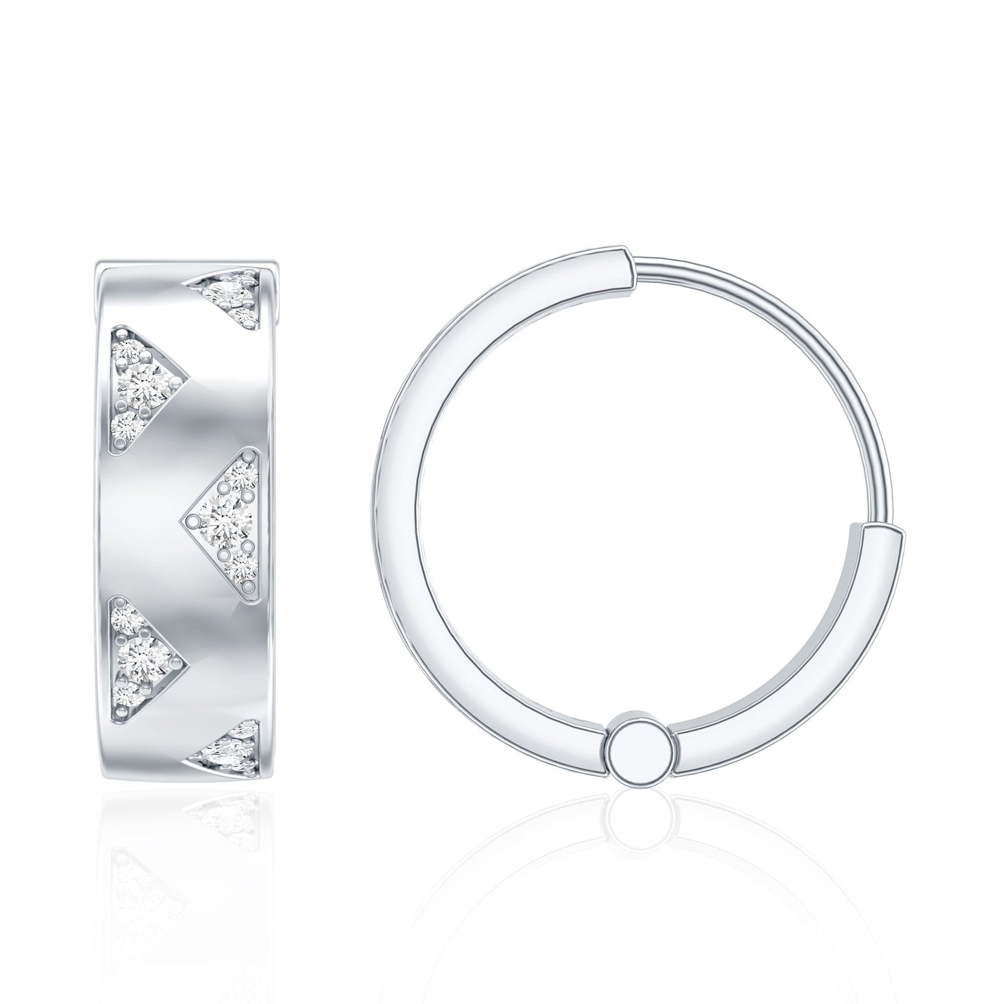 Certified Moissanite Hinged Hoop Earrings for Women