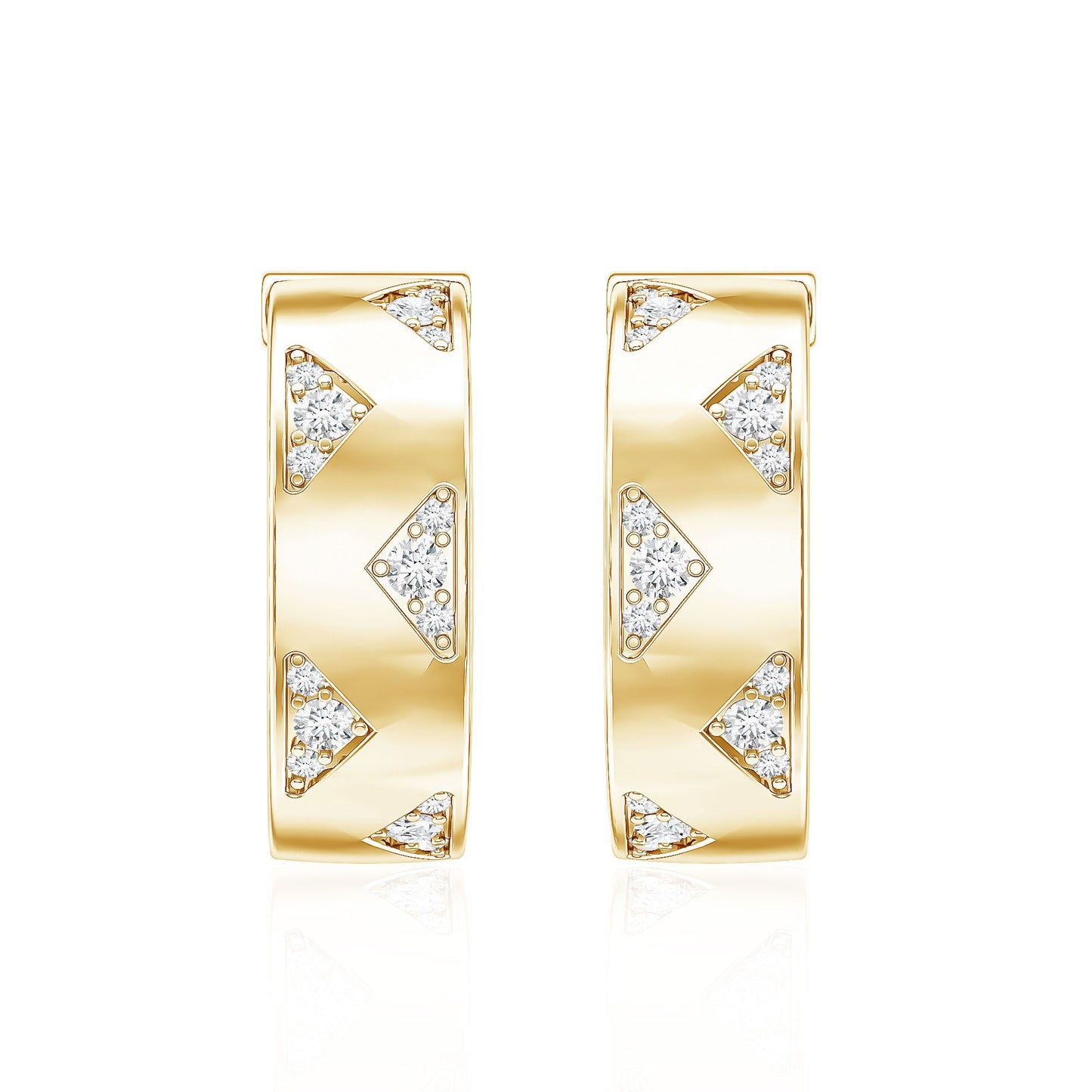 Certified Moissanite Hinged Hoop Earrings for Women