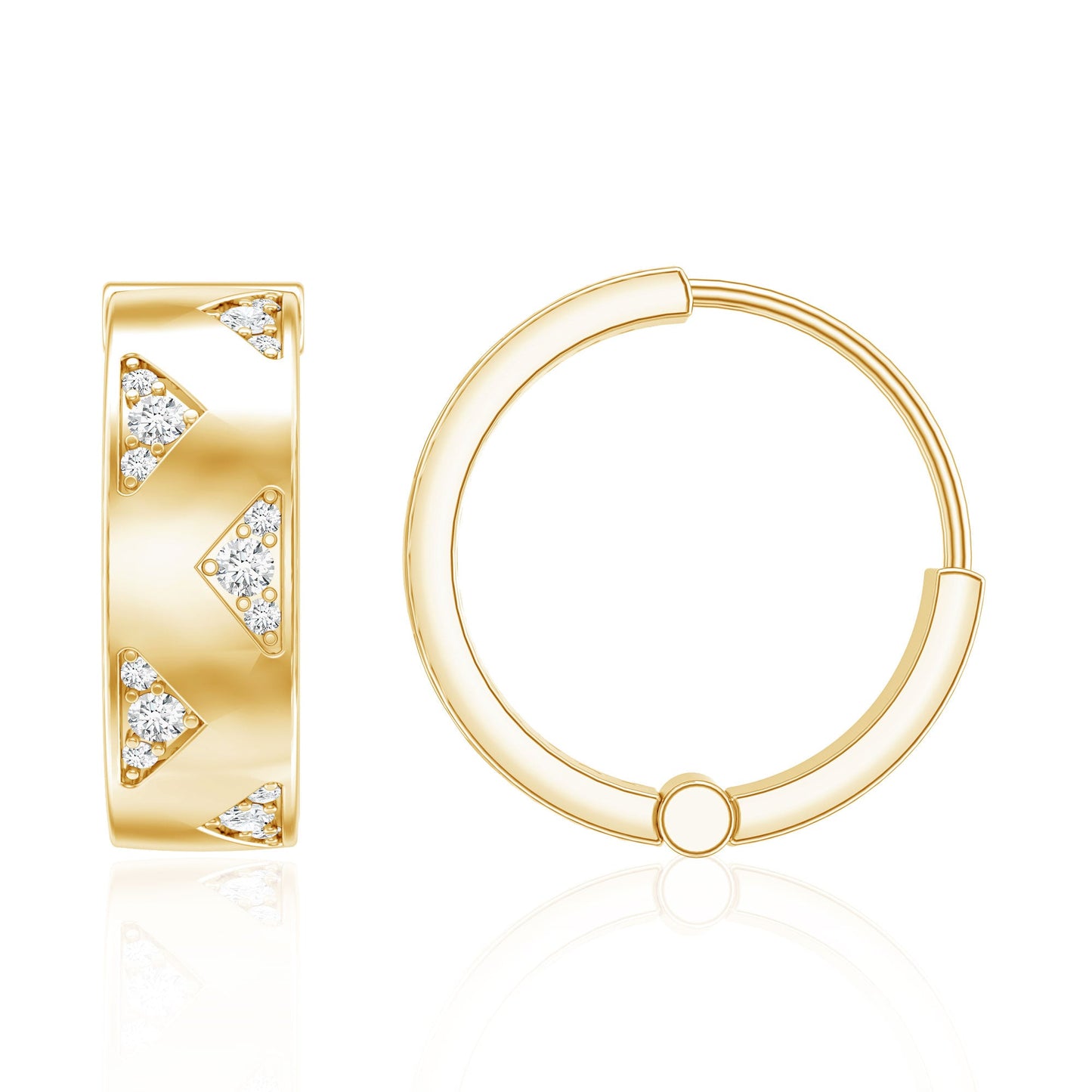 Certified Moissanite Hinged Hoop Earrings for Women