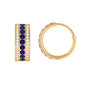 Lab Created Blue Sapphire and Diamond Hoop Earrings For Her