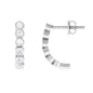 Bezel Set Round Moissanite Simple J Hoop Earrings