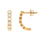 Bezel Set Round Moissanite Simple J Hoop Earrings