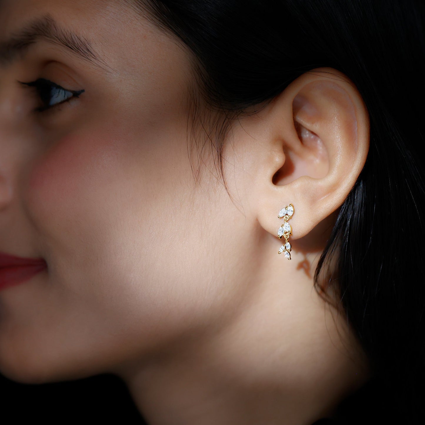 Marquise Cut Moissanite Bridal Dangle Earrings