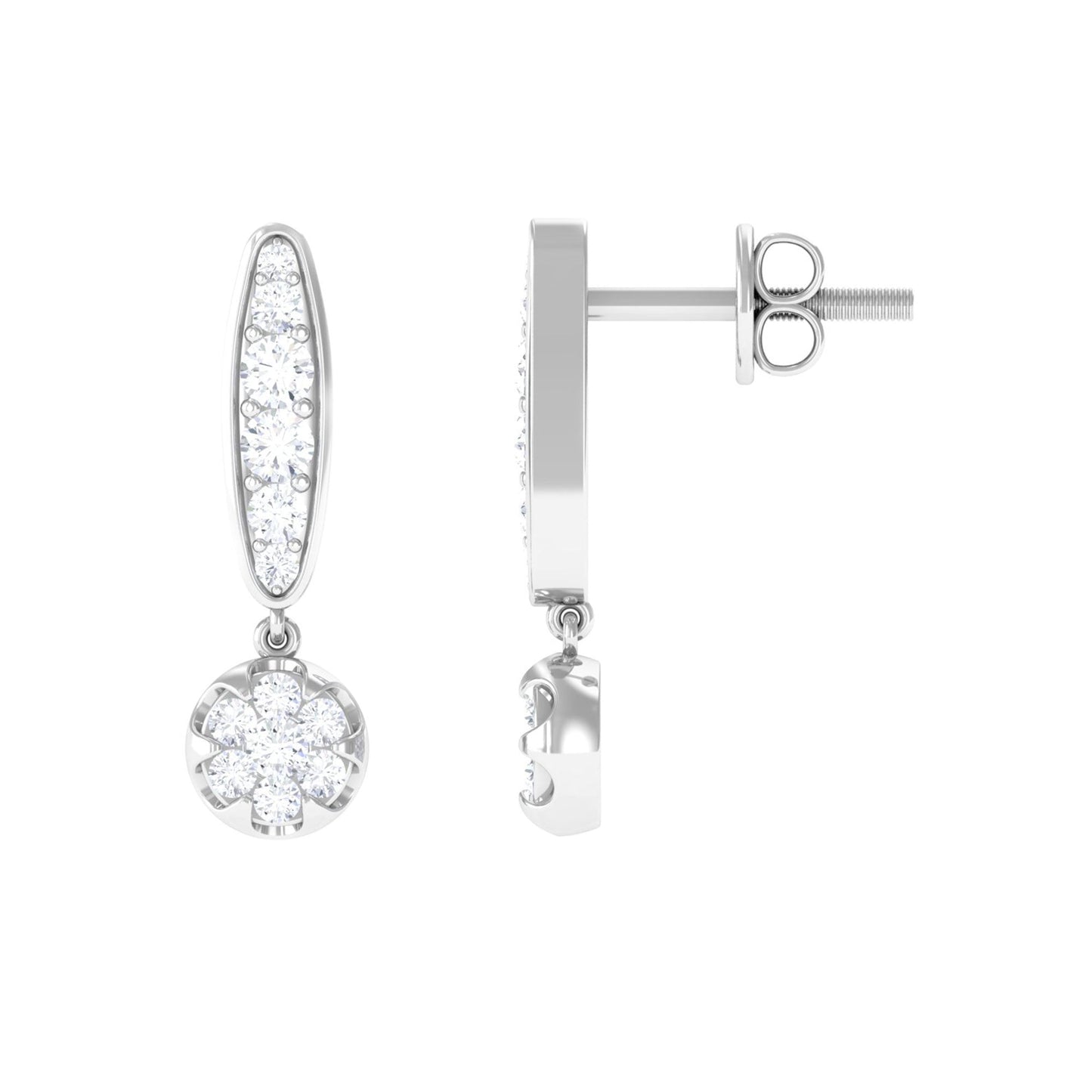 Classic Moissanite Bar Drop Earrings